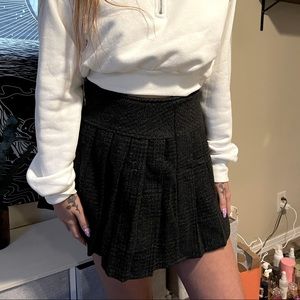 Plaid pleated mini skirt